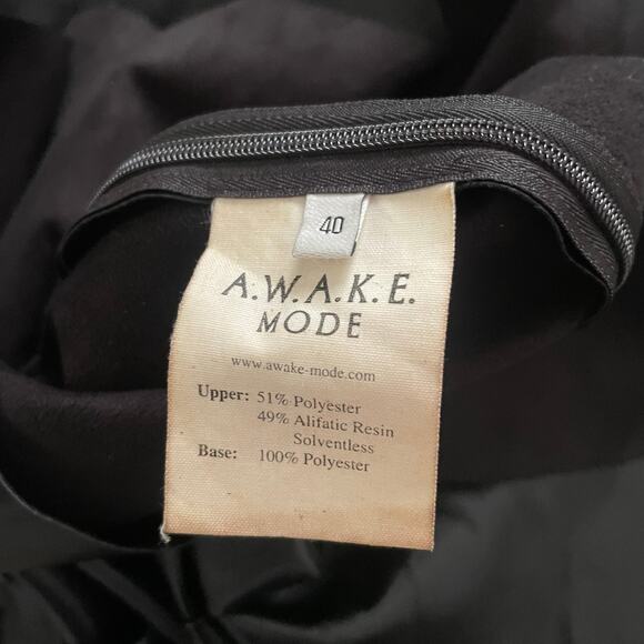 A.W.A.K.E. Mode Asymmetric Gathered Vegan Leather Top in Black Size Small - Picture 8 of 11